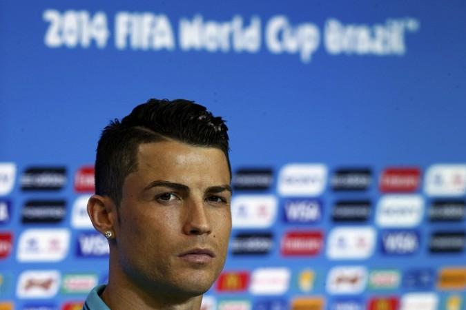 Portugal's Cristiano Ronaldo attends a news conference at the Arena Fonte Nova stadium. Cristiano Ronaldo
