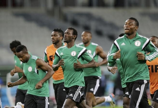 Nigeria players attend a training session, 15 June Nigeria