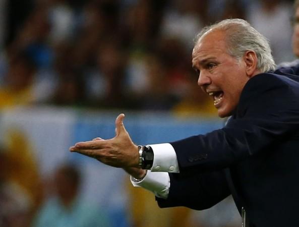 Argentina's coach Alejandro Sabella gestures during the 2014 World Cup Group F soccer match against Bosnia and Herzegovina at the Maracana stadium in Rio de Janeiro Argentina coach Alejandro Sabella