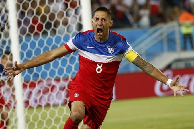 USA skipper Clint Dempsey celebrates after scoring against Ghana, 16 June Clint Dempsey USA