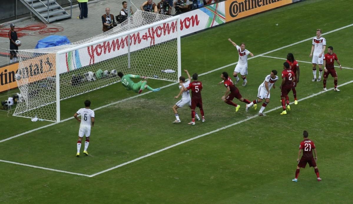 Germany's Hummels heads to score against Portugal during their 2014 World Cup Group G soccer match at the Fonte Nova arena in Salvador Germany v Portugal