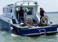 The two bodies of suspected illegal Indonesian immigrants are seen inside a Malaysian Port Police boat during a search and rescue with the Malaysia Maritime in Kuala Langat