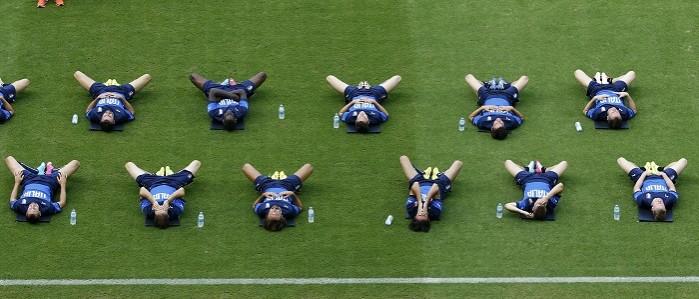 Italy players during a training session Italy