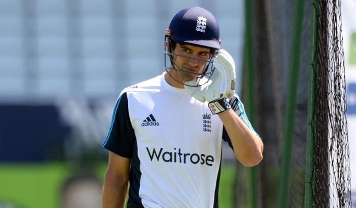 England's captain Alastair Cook looks on during a training session. Alastair Cook