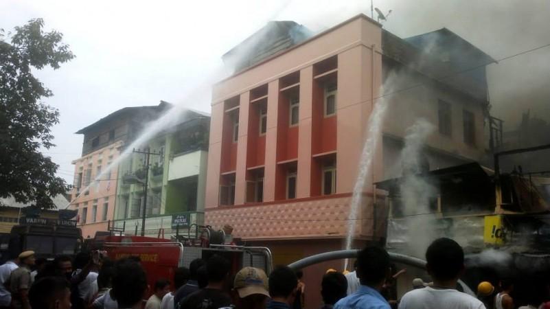 Major fire broke out in Imphal, Manipur Fire in Imphal, Manipur