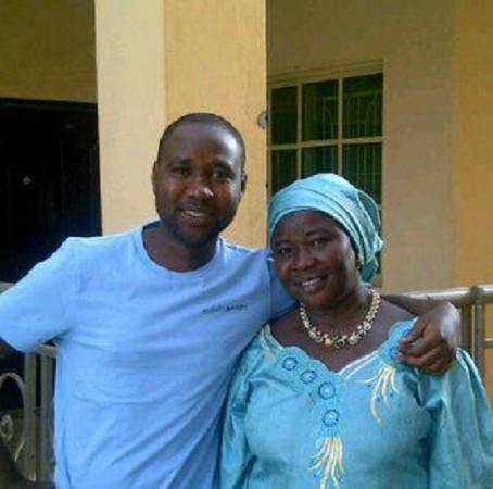 Nigerian Mubarak Bala with his mother