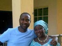Nigerian Mubarak Bala with his mother