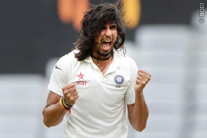 Ishant Sharma reacts during a warm-up match against Leicestershire. Ishant Sharma