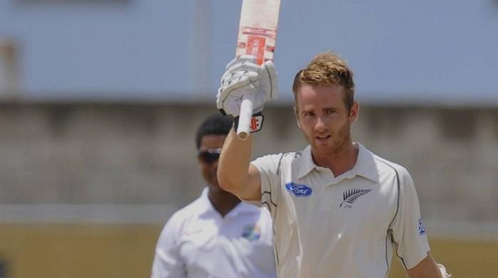 New Zealand's Kane Williamson celebrates after scoring ton against West Indies. Kane Williamson
