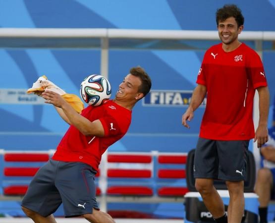 Switzerland playmaker Xherdan Shaqiri during a training session Xherdan Shaqiri Switzerland
