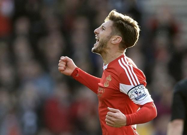 Southampton's Adam Lallana celebrating his goal against Tottenham. Adam Lallana