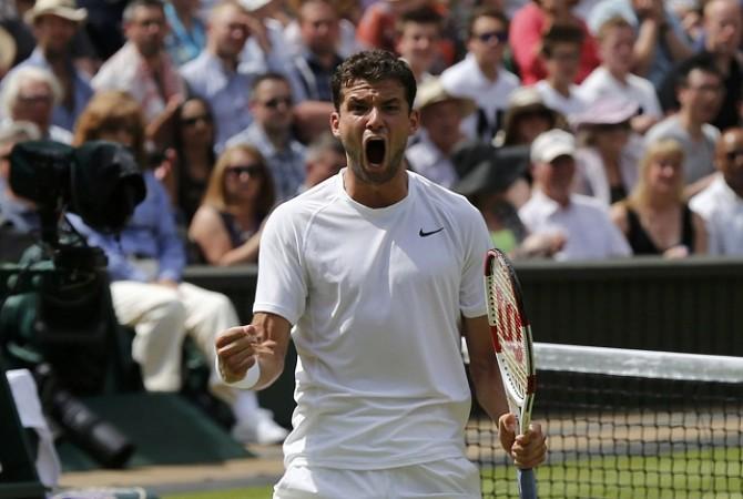 Grigor Dimitrov of Bulgaria reacts during his match against Andy Murray. Grigor Dimitrov