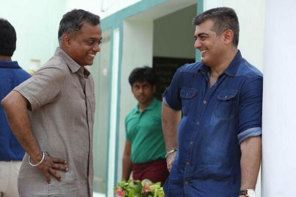 A still from the location of the upcoming Ajith-Gautham Menon film. Thala 55