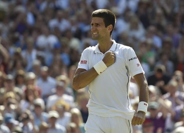 Novak Djokovic of Serbia celebrates after defeating Grigor Dimitrov of Bulgaria. Novak Djokovic