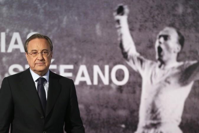 Real Madrid's president Florentino Perez leaves a news conference after the death of former Real Madrid player Alfredo Di Stefano at Santiago Bernabeu stadium in Madrid Alfredo Di Stefano, Florentino Perez