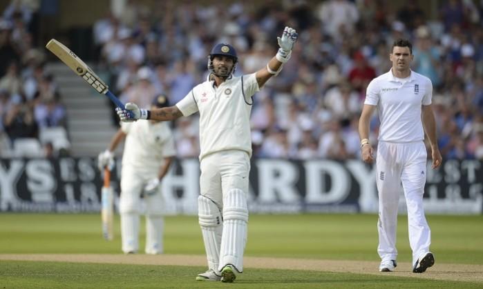 India opener Murali Vijay celebrates after completing his century on the first day of the first Test against England Murali Vijay India England James Anderson