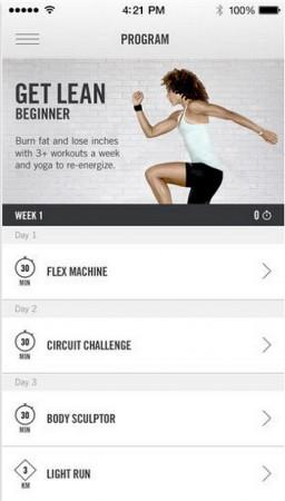 Nike Training Club app caters to female fitness users. Health and Fitness Apps