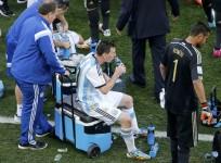 Argentina captain, Lionel Messi taking an
