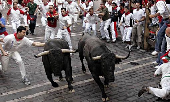 Spain's Pamplona bull run festival.