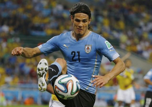 Uruguay's Edinson Cavani controls the ball during Round of 16 game against Colombia. Edinson Cavani