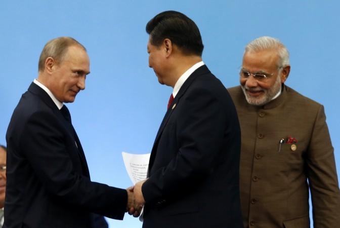 India, Russia and China at BRICS Summit