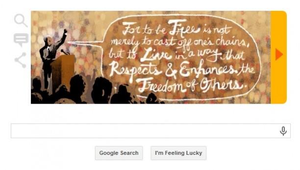 A Mandela quote from the interactive doodle. Mandela Doodle Speech