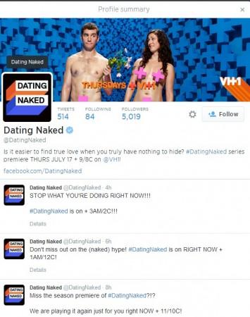 "Dating Naked" Twitter page