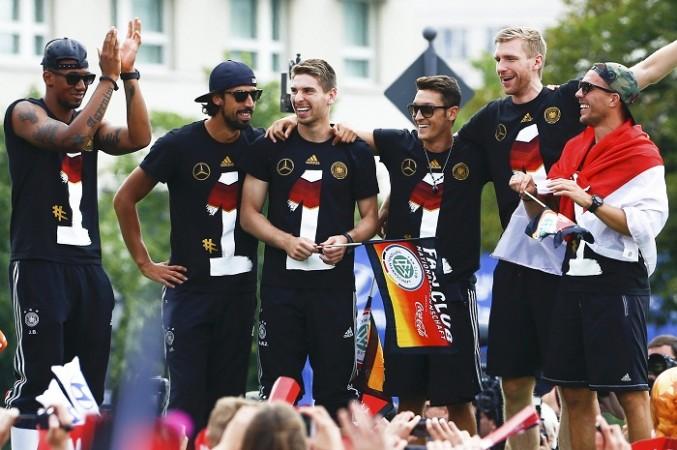 Lukas Podolski believes Sami Khedira will feel right at home at Arsenal Germany Boateng Khedira Ozil Mertesacker Podolski