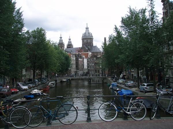A view of Amsterdam canals in summer Amsterdam