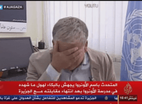 A UN spokesman cried uncontrollably live on television while discussing about the ongoing Gaza conflict.