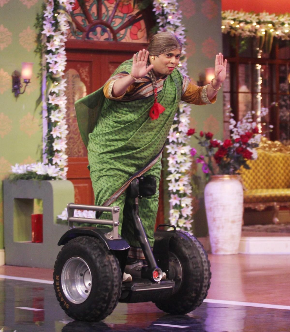 Pankhuri enters on a self-balancing two-wheeler Pankhuri enters on a self-balancing two-wheeler