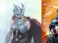 Female Thor and Black captain America