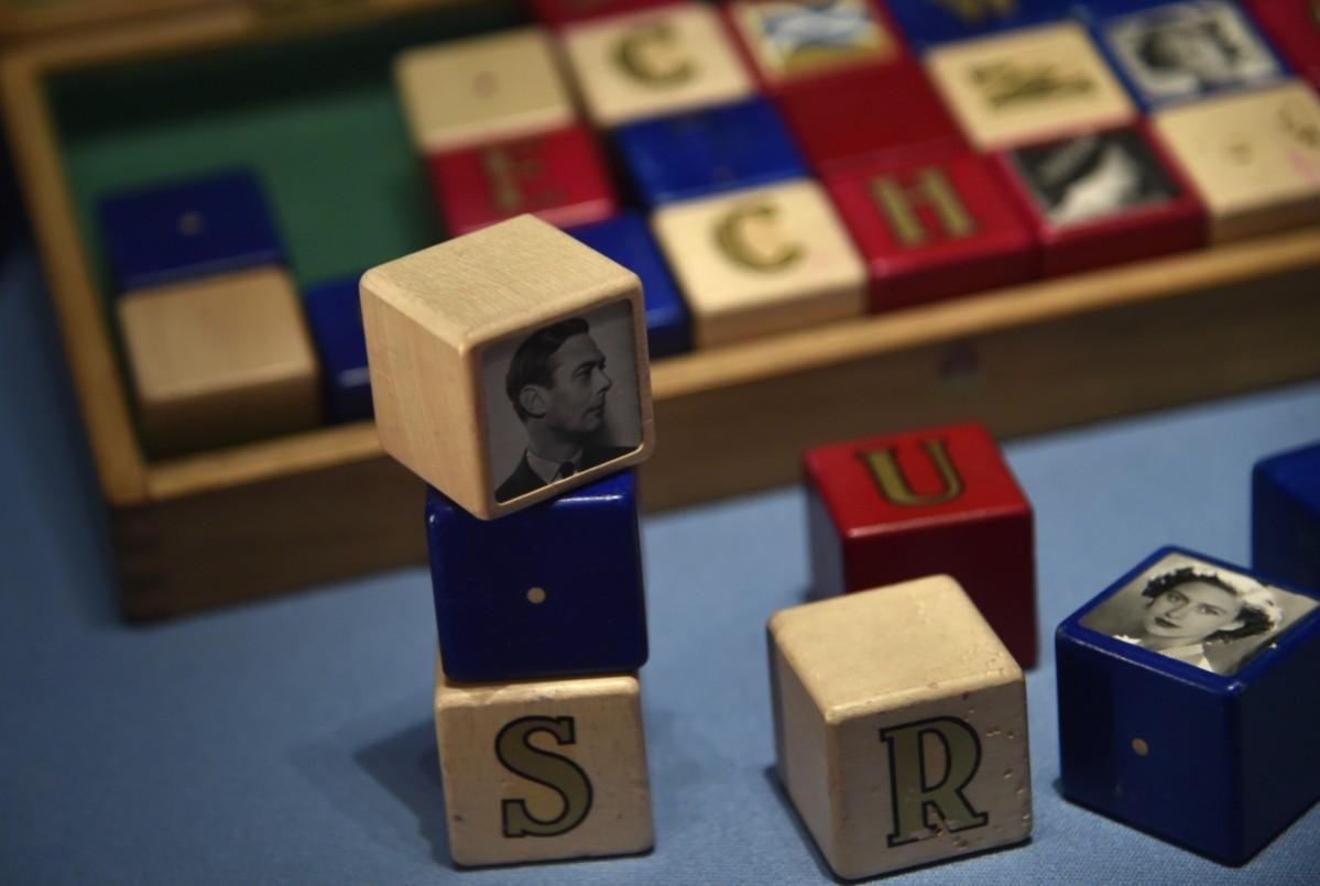 Building blocks belonging to Prince Charles as a child. Prince Charles' building blocks