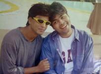 Shah Rukh Khan and Karan Johar on the sets of 'Kuch Kuch Hota Hai'