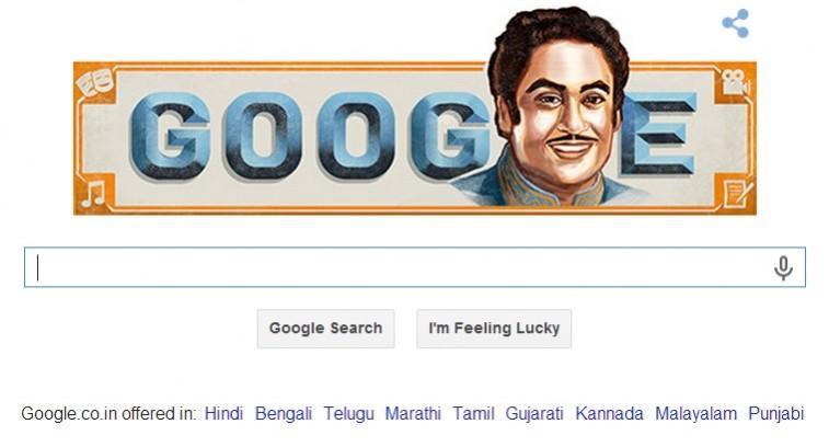 Google salutes Kishore Kumar with a Doodle on his 85th Birthday Kishore Kumar
