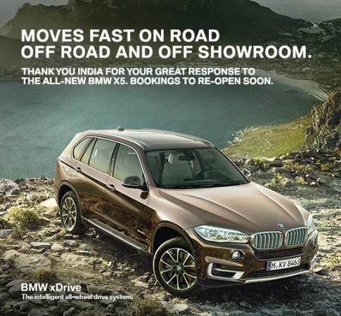 BMW X5 Bookings Closed Temporarily in India