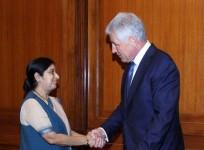 Chuck Hagel Meets Suhma Swaraj