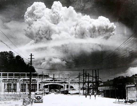 Atomic cloud over Nagasaki after the bomb 'Fat Man' was dropped Nagasaki Nuclear Attack