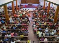 Iraqi refugees at a church in Erbil