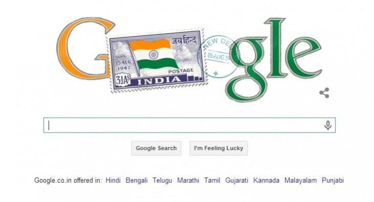 Google doodle on India's 68th Independence Day Goodle Doodle