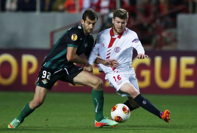 Liverpool boss Brendan Rodgers says that Moreno (R) will be in action right away Alberto Moreno