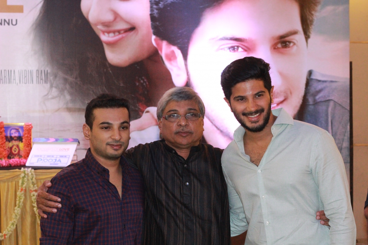 Director Kamal with his son and director Jenuse Mohamed and Dulquer Salmaan
