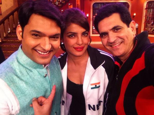 A selfie moment for Kapil Sharma, Priyanka Chopra and Omung Kumar Priyanka Chopra on Kapil Sharma's Comedy Nights With Kapil