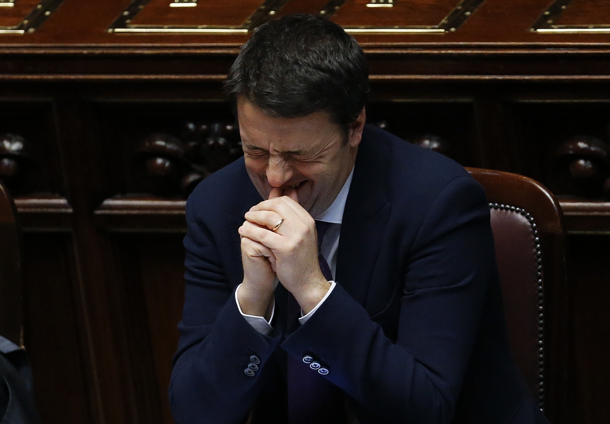 Rome, Italy
Italy's Prime Minister Matteo Renzi reacts during a confidence vote at the lower house of the parliament in Rome February 25, 2014. Renzi won his first confidence vote in parliament, pledging to cut labour taxes, free up funds for investment in schools and pass wide institutional reforms to tackle Italy's economic malaise. World Photography day