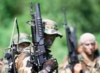 A U.S. Navy SEALs team in action.