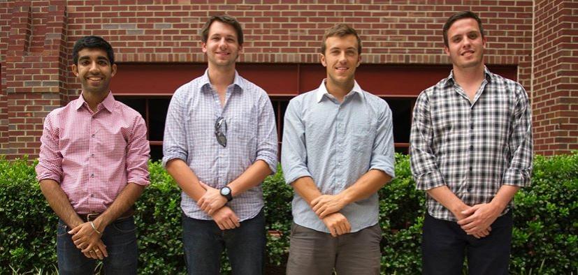 The four students who developed the product Maloney, Ankesh Madan, Stephen Gray and Tasso Von Windheim