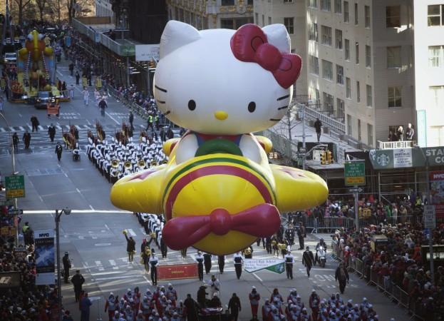 Hello Kitty balloon float at the 87th Macy's Thanksgiving day parade in New York in 2013. Hello Kitty Float