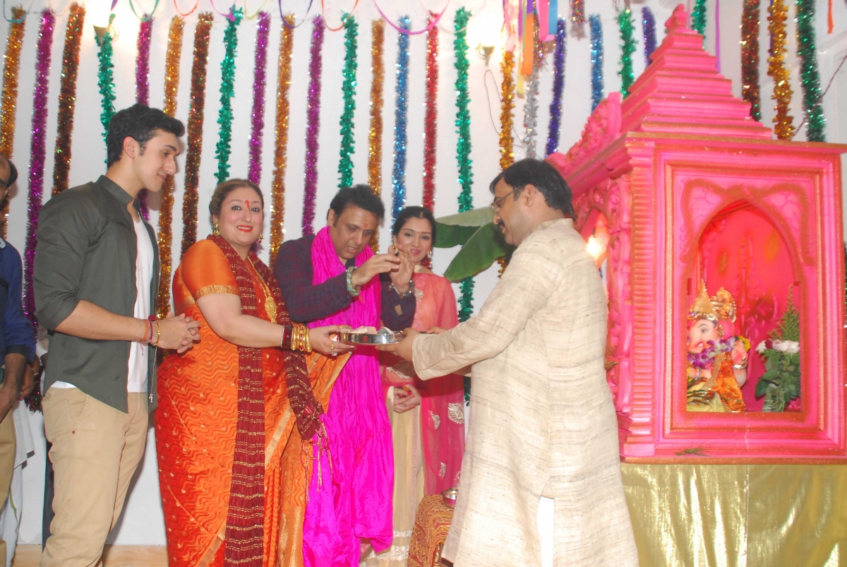 Govinda with family Ganesh Chaturthi