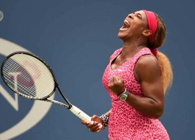 Serena Williams (USA) reacts after winning a game during the match against Varvara Lepchenko (USA) on day six of the 2014 U.S. Open. Serena Williams