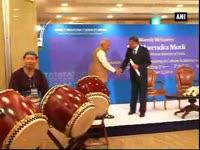 pm-narendra-modi-plays-taiko-drums-at-tcs-event-in-tokyo
